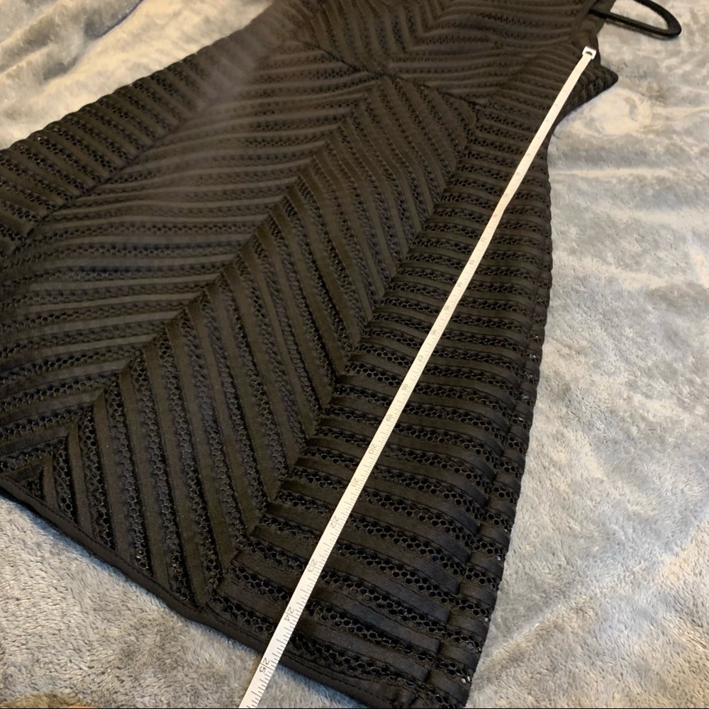 H&M Black Mesh Chevron Textured Dress XS Size 2 - Picture 14 of 15